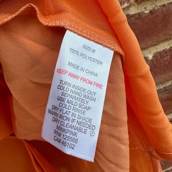 MINKPINK oversized orange button front shirt womens medium NWT - Picture 3 of 6